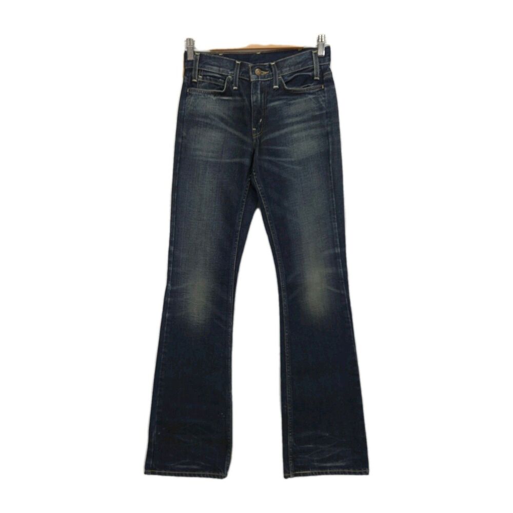 Levis Womens 646 Style Flare Jeans W25 L34 Orange Tab Big E Dark Wash Retro Y2K